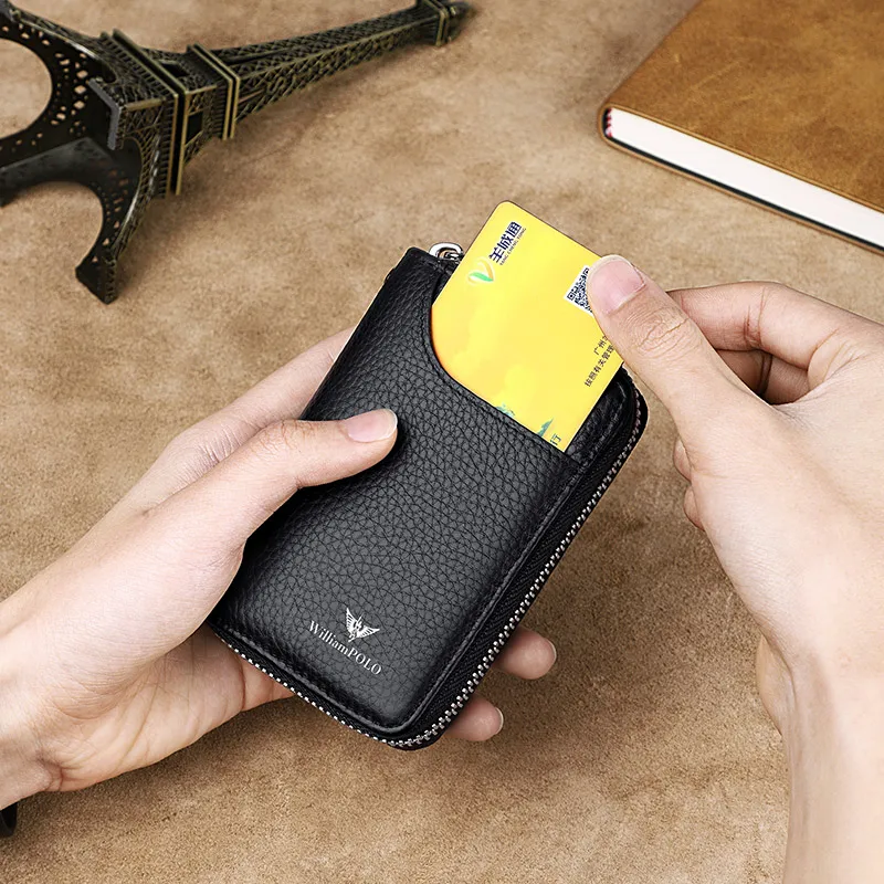 Кошелек для ключей из натуральной кожи мужской держатель на молнии кредитница