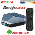 ТВ-приставка A95X F4 RGB Amlogic S905X4 Smart Android 10 4K HD YouTube 4 Гб ОЗУ 32 Гб 64 Гб 128 Гб ПЗУ Wi-Fi телеприставка 2G 16G vs A95X F3