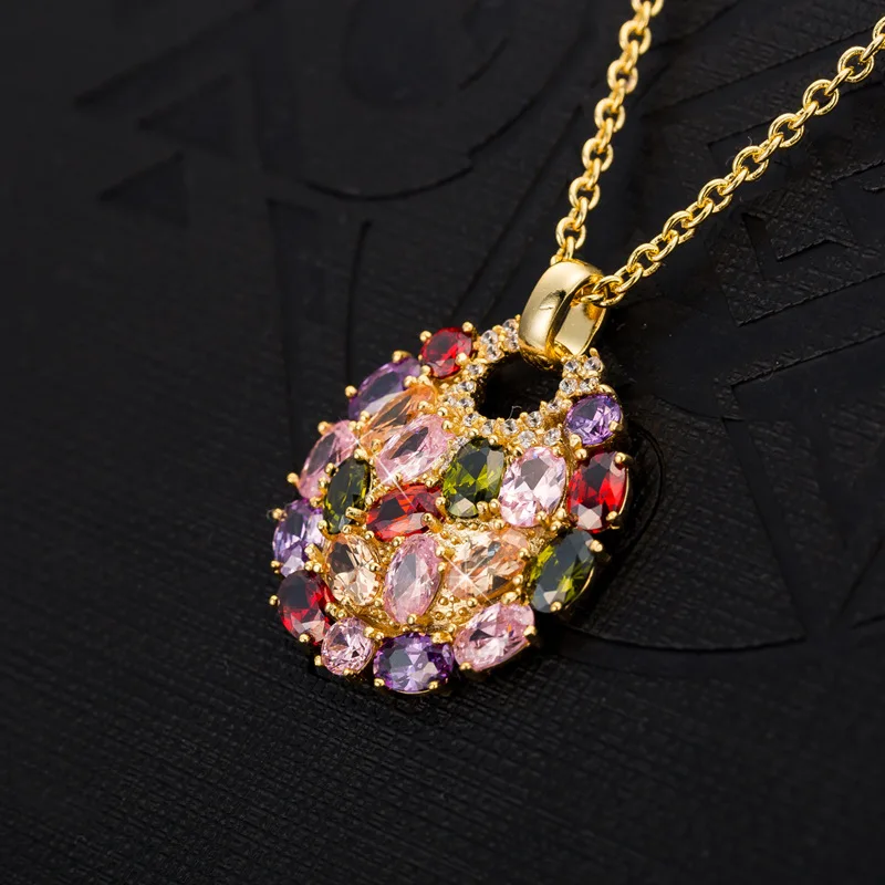 Популярная коллекция 925 года разноцветная круглая подвеска с разноцветными