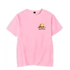 Модная розовая Женская футболка, топ, популярная аниме Слитная футболка для мужчин и женщин, в стиле хип-хоп, Харадзюку, с коротким рукавом