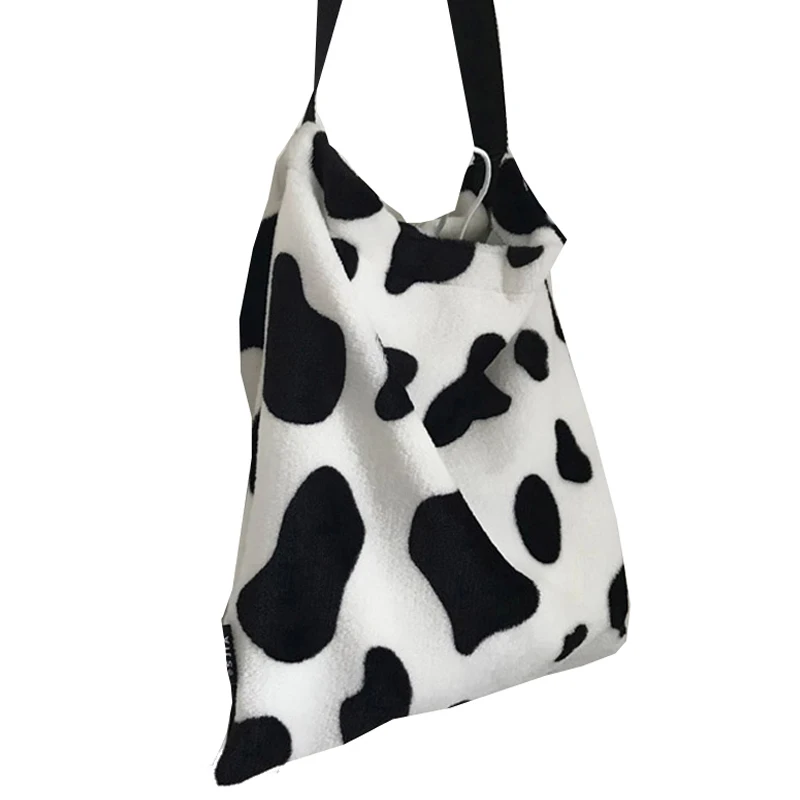 New Cow Print Women Shoulder Bags Retro Fashion Large Capacity Bag Girls Students Crossbody Basic Casual Tote | Багаж и сумки