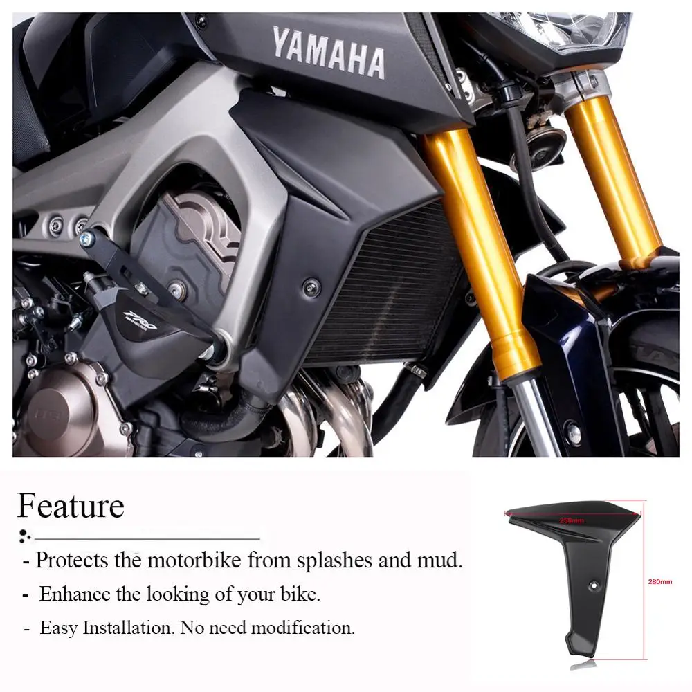 Для Yamaha FZ MT FJ 09 радиатор сбоку Панель Защитная крышка обтекатель MT09 FZ09 FJ09 MT-09 FZ-09 FJ-09 ABS Пластик