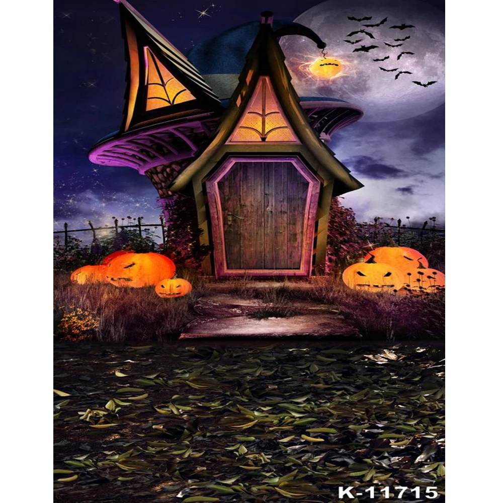 Фон для фотографий Хэллоуин Сказочный Дом Тыква Лицо летучая мышь вечерние фон