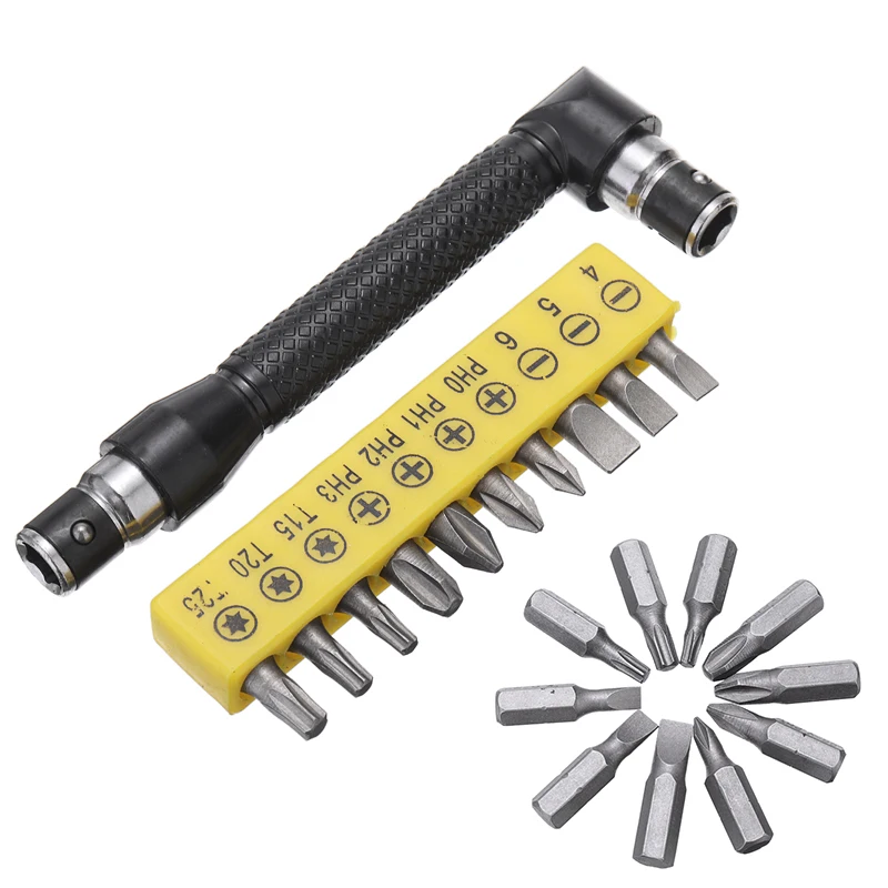 

10 In 1 Angle Head L-shaped Twin Wrench Driver Torx Flat Socket 10 Types Screwdriver Bit Hand Tools For Repair Anti-slip