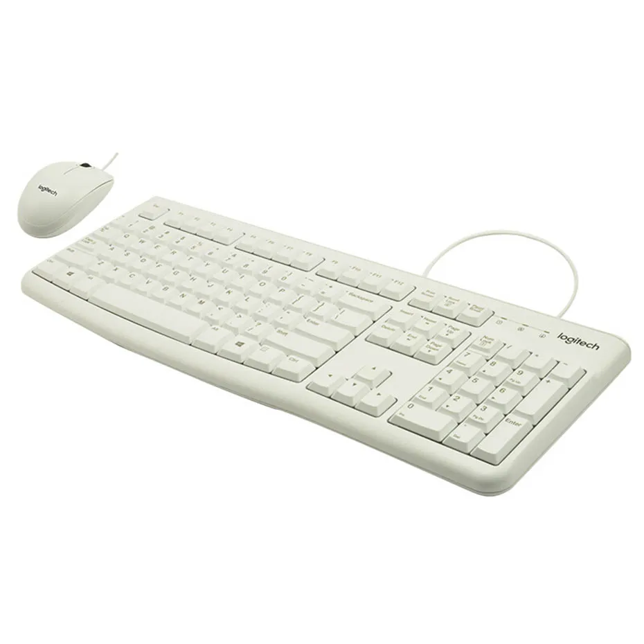 

Logitech MK120 Wired Keyboard Mouse Combo Set Mute Keyboard Optical Mice Waterproof For Notebook Desktop Computer Laptop Office