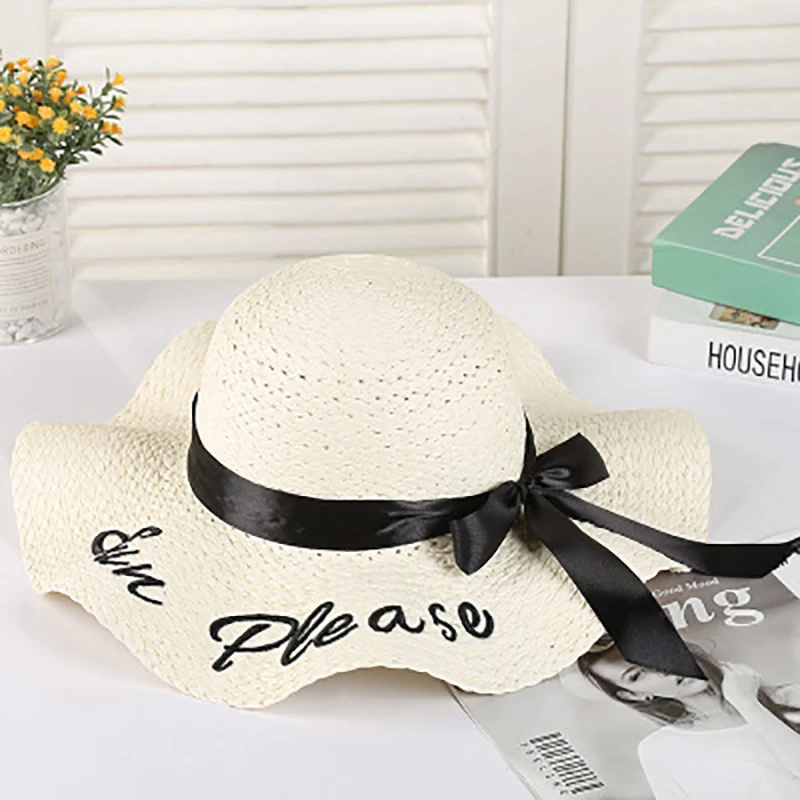 Шляпа с вышитыми буквами ins соломенная шляпа Женская литературная от солнца