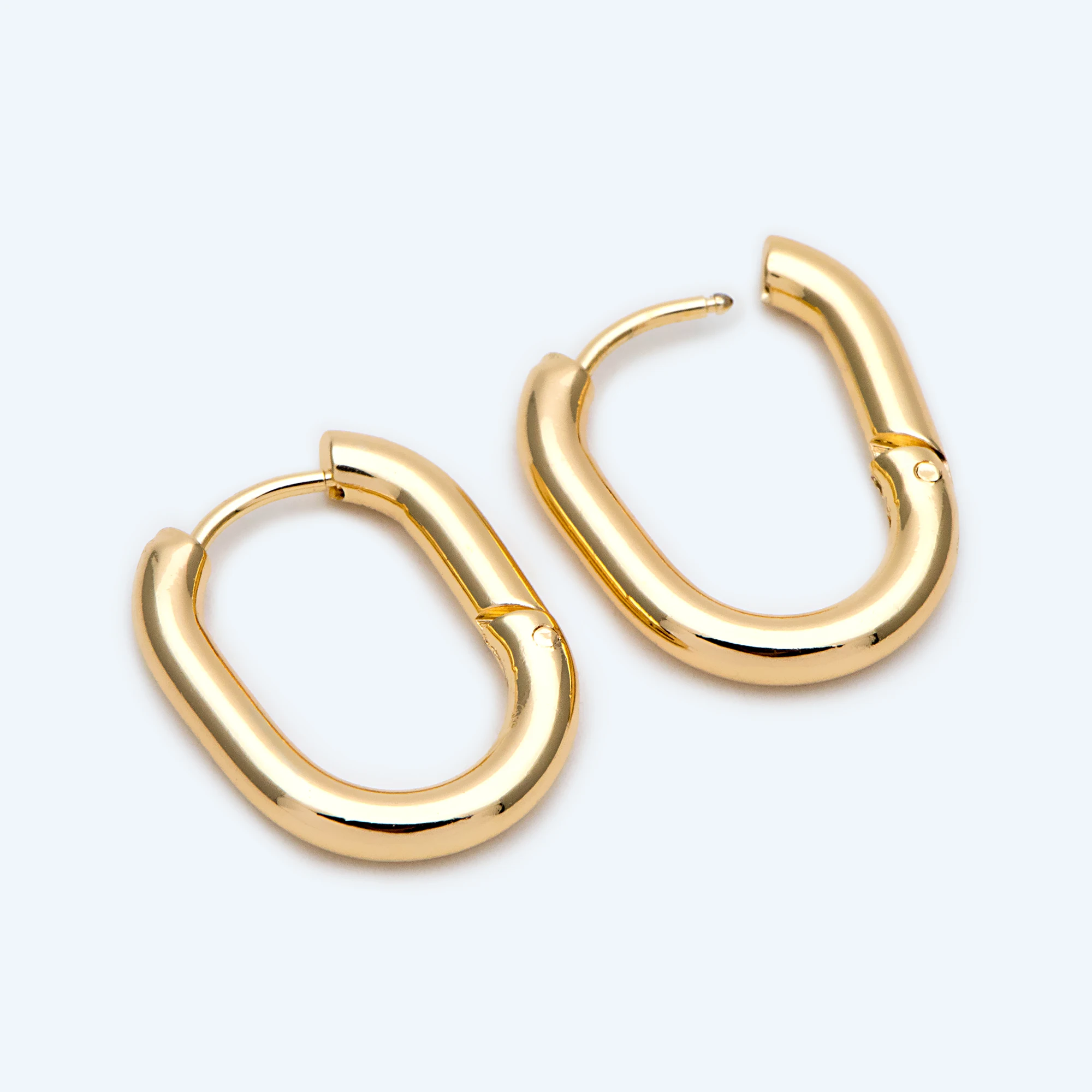 4pcs Dangle Minimalist Huggies Earring 20x16mm, Gold Plated Stainless Steel, For Women Geometrical Fashion Jewelry (GB-2388)