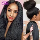 Парик из натуральных кудрявых прямых волос селфи на сетке для чернокожих женщин, предварительно выщипанные 360 парики из натуральных волос без клея