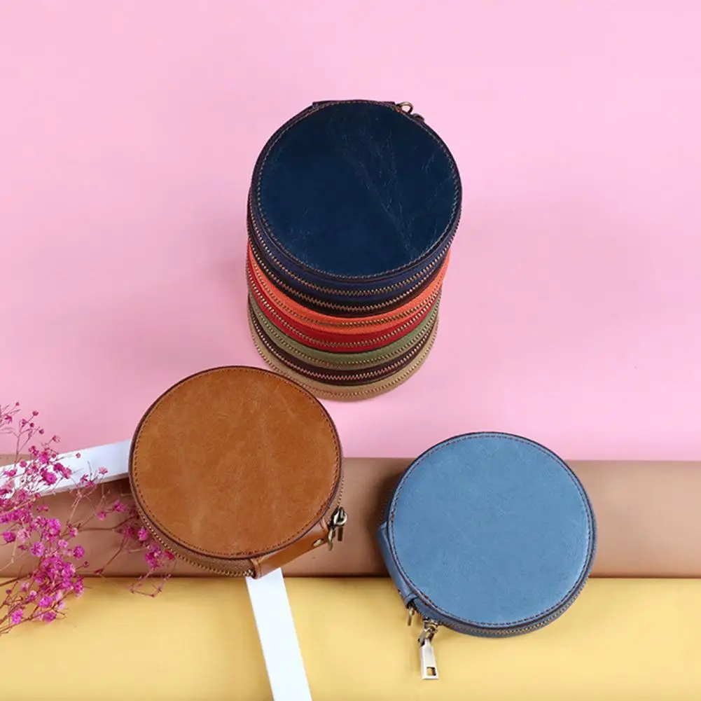 

Модный женский кошелек, мини-кошелек на молнии, Женская круглая кожаная сумка для гарнитуры, Женский держатель для карт