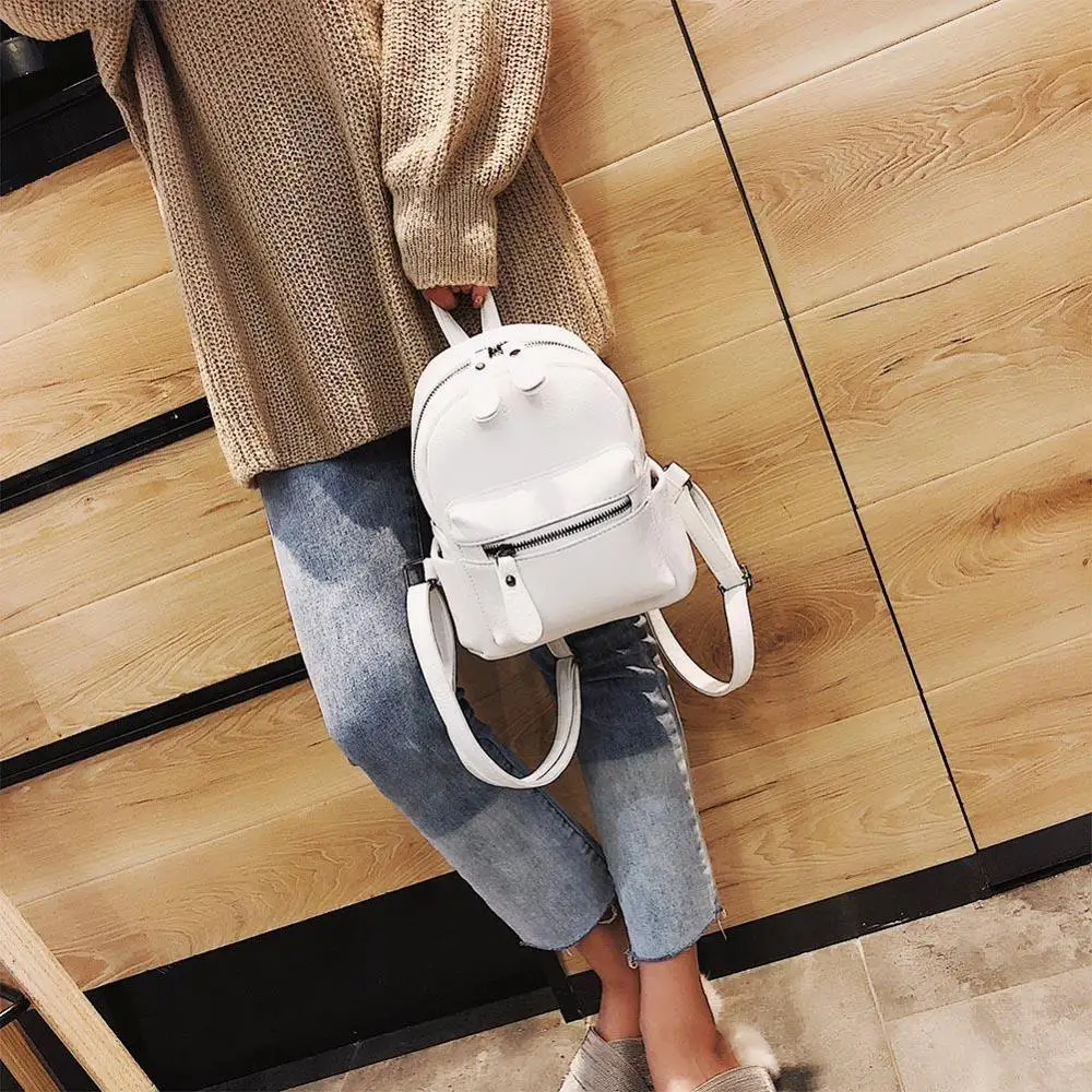 Модный женский однотонный рюкзак в стиле преппи для девочек подростков мини