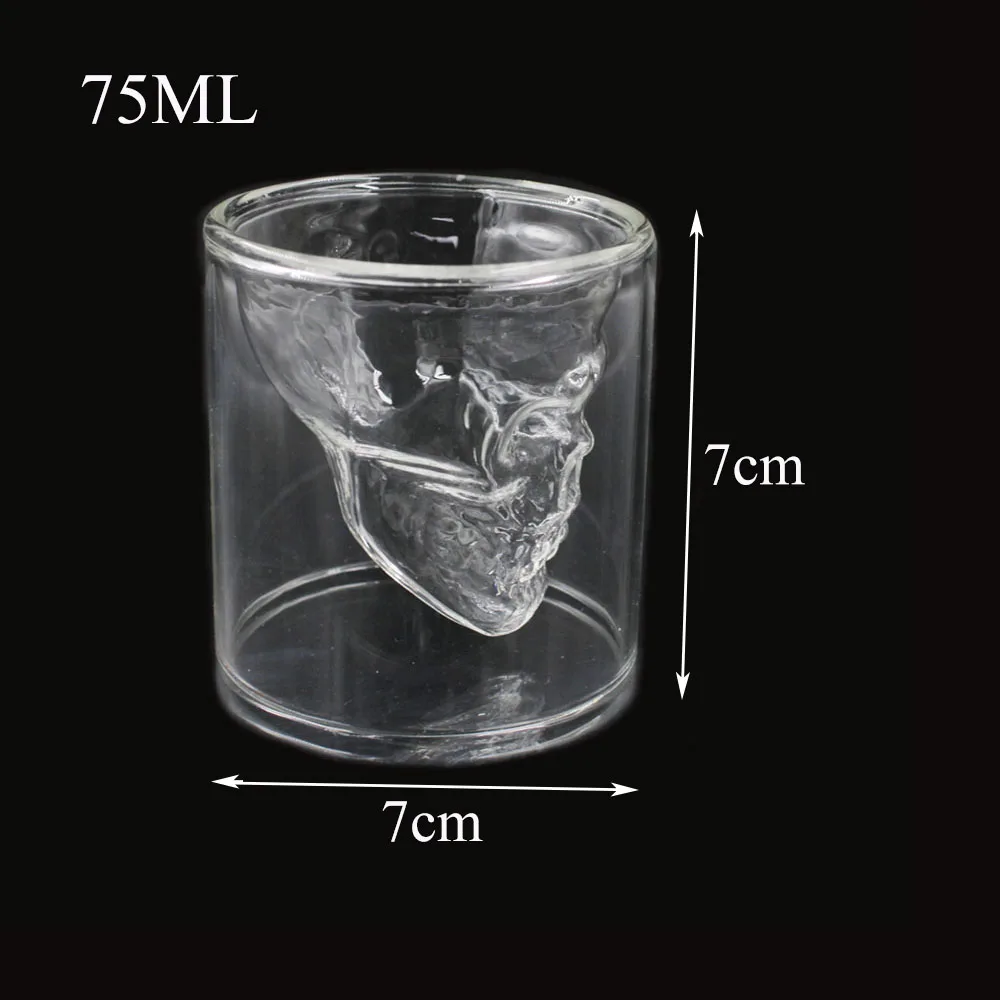 Стеклянная бутылка с черепом креативная Хрустальная винная 75 мл/125 мл/350 мл/550
