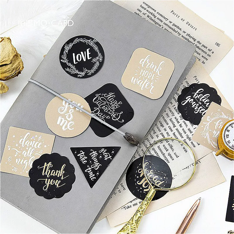 45pcs Shine English Blessing Memo Pad Plaids Lines Note Sticky Paper Stationery Planner Sticker Notepad School Supplies