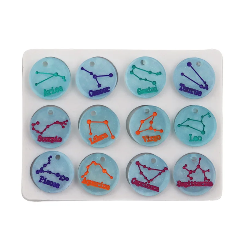 12 созвездий круглые бирки силиконовая форма для восковых планшетов