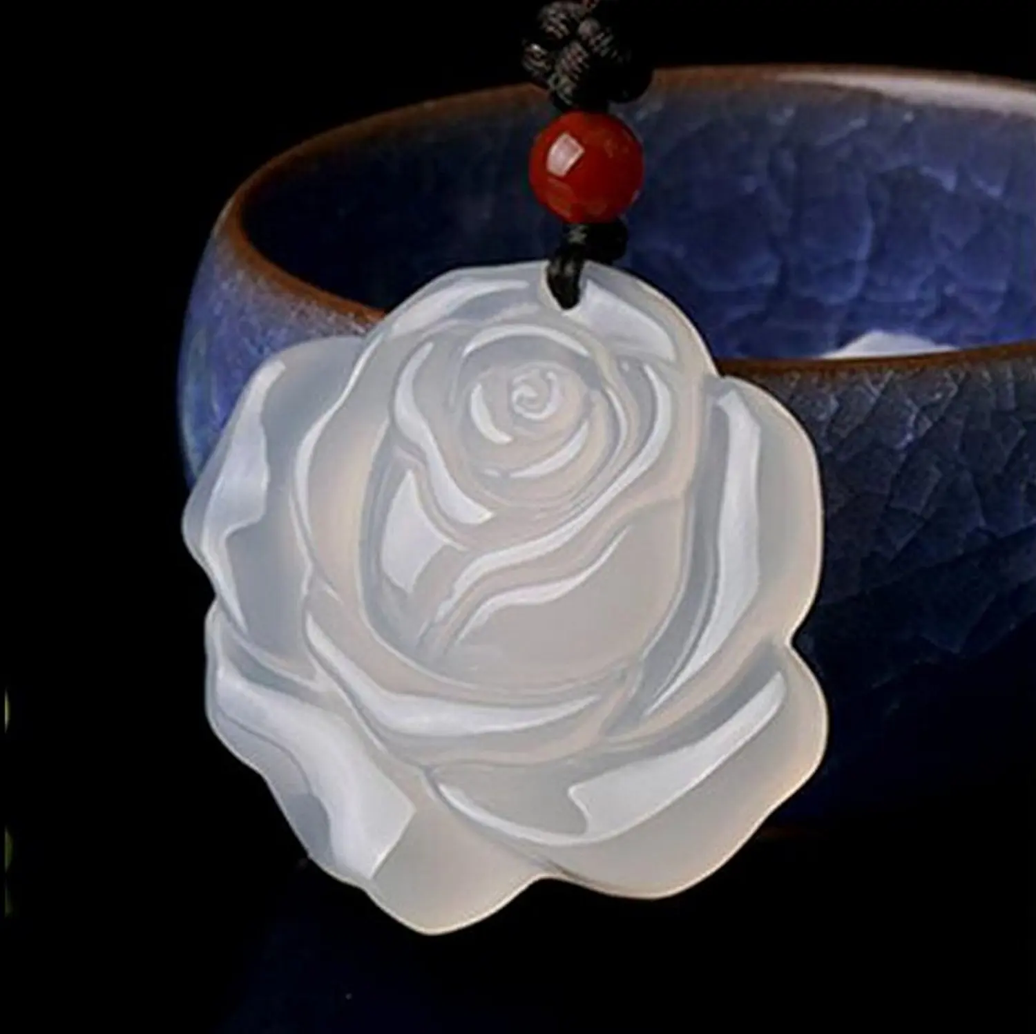 LETSFUN Изящные Ювелирные изделия подвеска из натурального белого агата модное