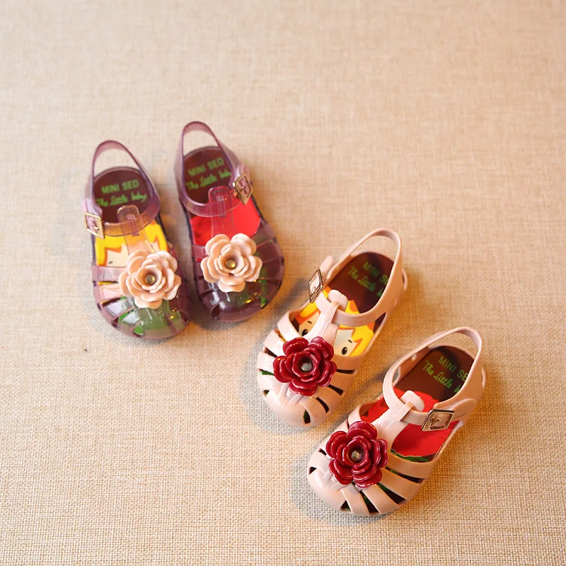 

New baby children's shoes rose flower jelly scented shoes children's shoes soft and scented summer sandals