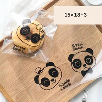 100 pcspack animal picture transparent bread bag toast cake packaging printed self adhesive bags for snack food packing