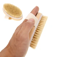 soft natural bristle spa brush bathing brush wooden shower brush skin body massage brush bathroom accessories
