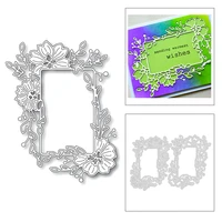 2020 new rectangle frame edge flower leaf embossing layered metal cutting dies for diy scrapbooking album card making no stamps