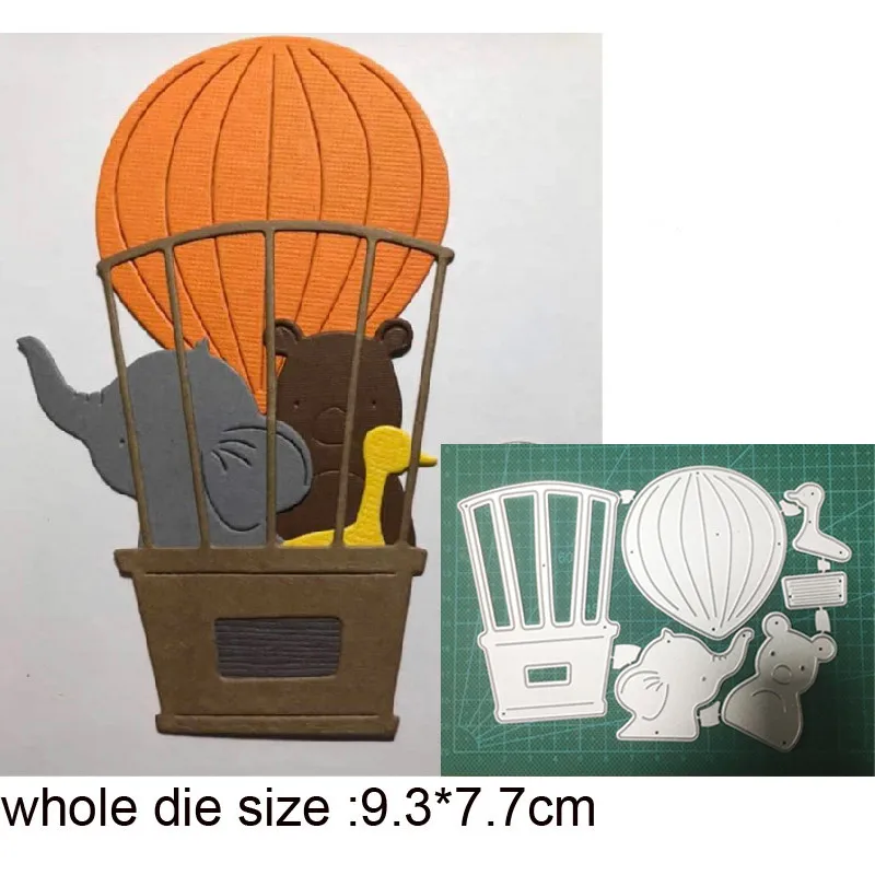 

metal cutting dies cut die mold Elephant Bear Hot Air Balloon Decoration Scrapbook paper craft knife mould blade punch stencils