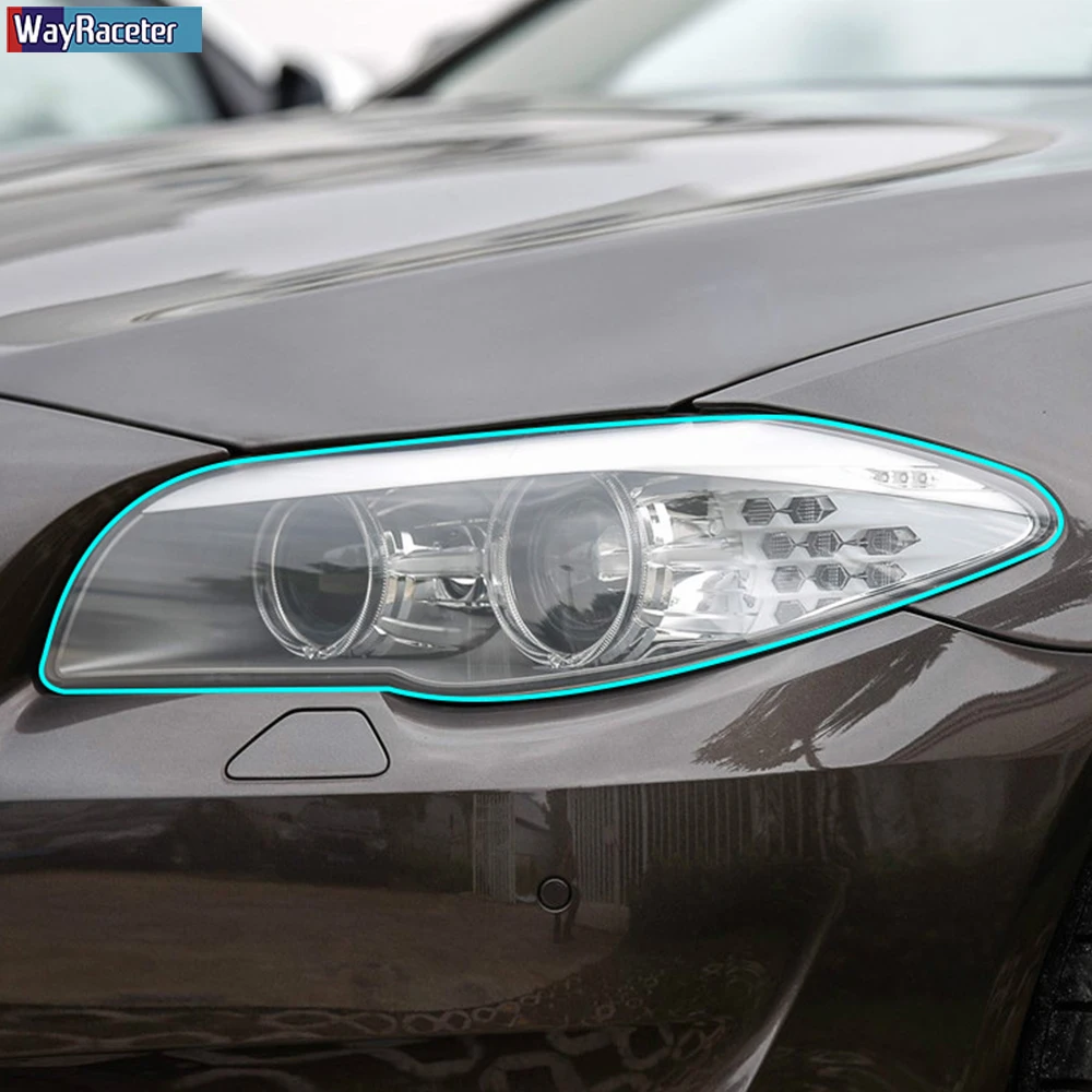 

2 Pcs Car Headlight Protective Film Headlamp Transparent Black TPU Sticker For BMW 5 Series GT F07 F10 F11 G30 G31 Accessories