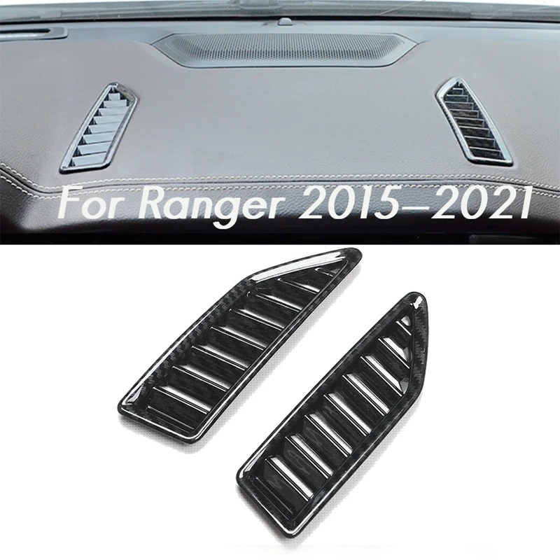 

Carbon Fiber Air Outlet Vent on the Dashboard Frame Cover Trim for Ford Ranger / Everest 2015-2021 Accessories