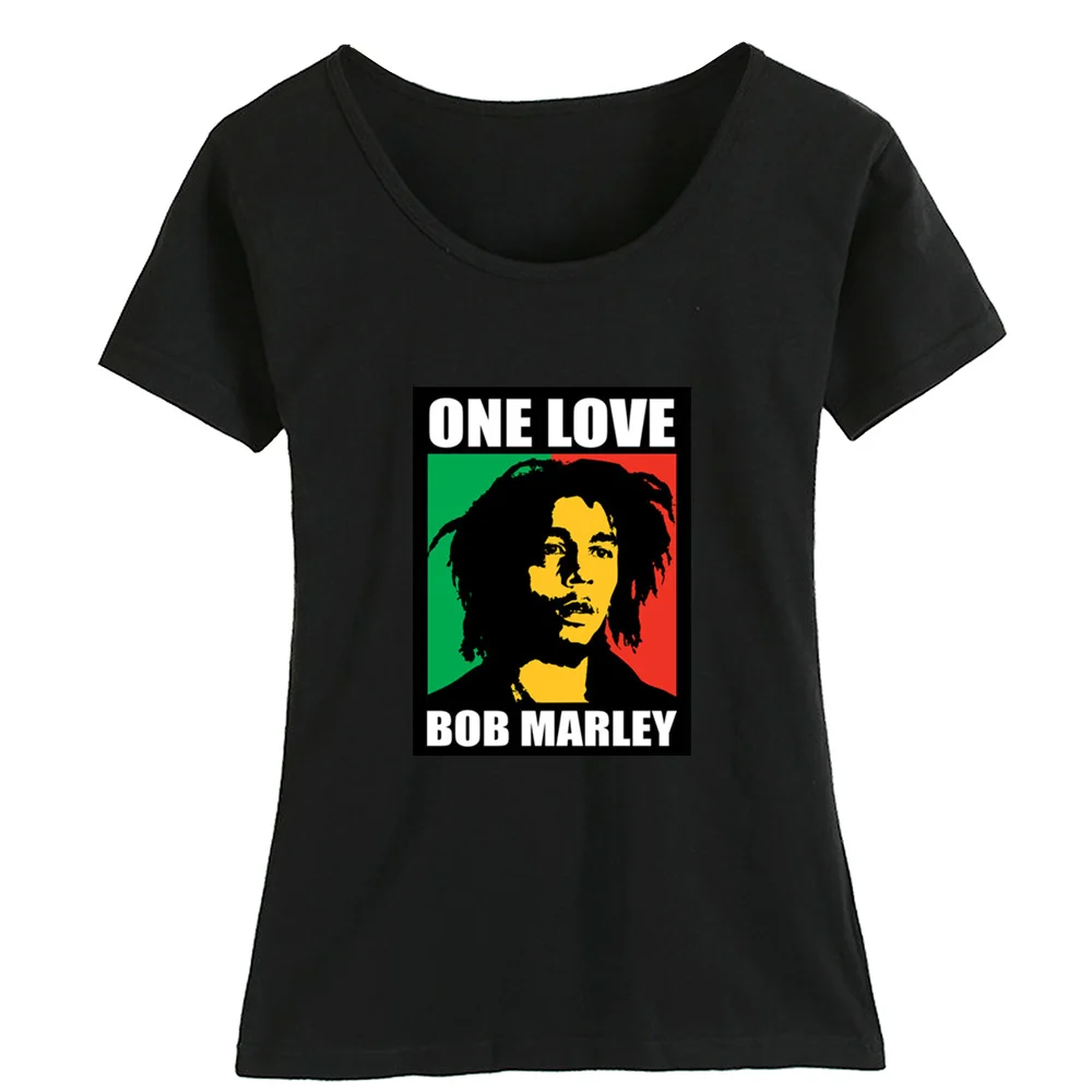 Bob Marley Eine Liebe Mellow Stimmung Zigarette Rauchen Schwarz Weiß Silhouette Rock Me Baumwolle Mädchen Frau Kurzarm T Hemd ZIIART