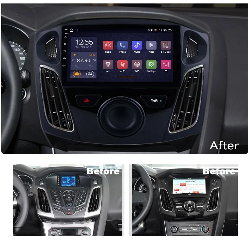 9 дюймов 8 ядер IPS + 2.5D Android 1 2 32G автомобильный DVD GPS навигация для Ford focus 2012 2013 2014 2015 2016