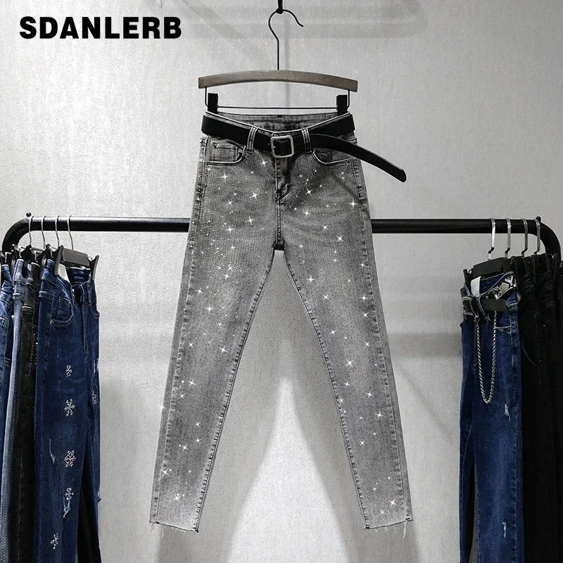 Узкие брюки с высокой талией в европейском стиле новинка осенние женские