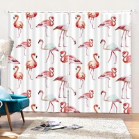 flamingo pink white stripe modern window curtains for living room bedroom kitchen window treatment drapes home hotel decoration