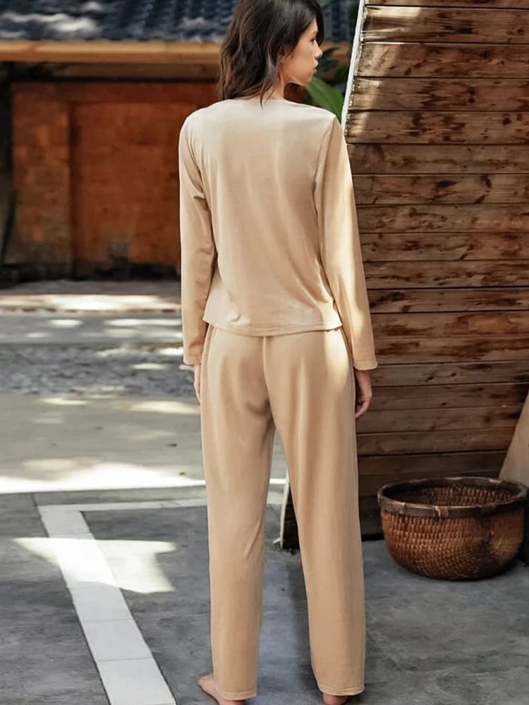 

Velour Sleepwear Women Pajama Robe Set Woman 2 Pieces Lace Up Bathrobe Female Velvet Nightgown Full Sleeve Nightie Trouser Suits