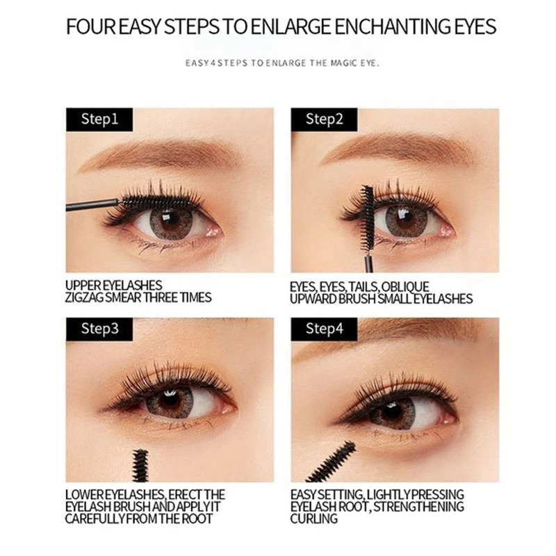 4d шелковое волокно Тушь для ресниц водостойкая объем черные ресницы макияжа