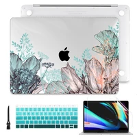 4 in 1 set transparent hd print case for macbook air pro retina 13 3 2020 mac book 13 15 touch barid a2289 a2337 a2338 m1