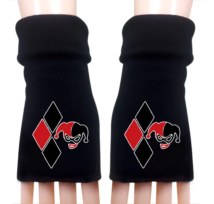 Отряд Самоубийц Harley Quinn вязаные перчатки хлопковые теплые варежки на половину