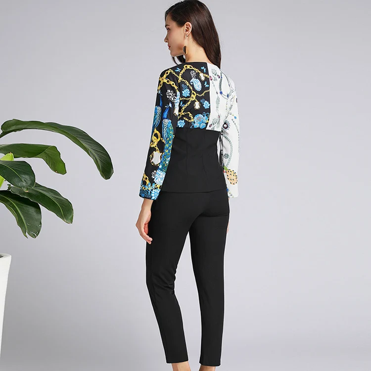 Женские Подиумные комплекты-двойки Сексуальная Асимметричная блуза с v-образным