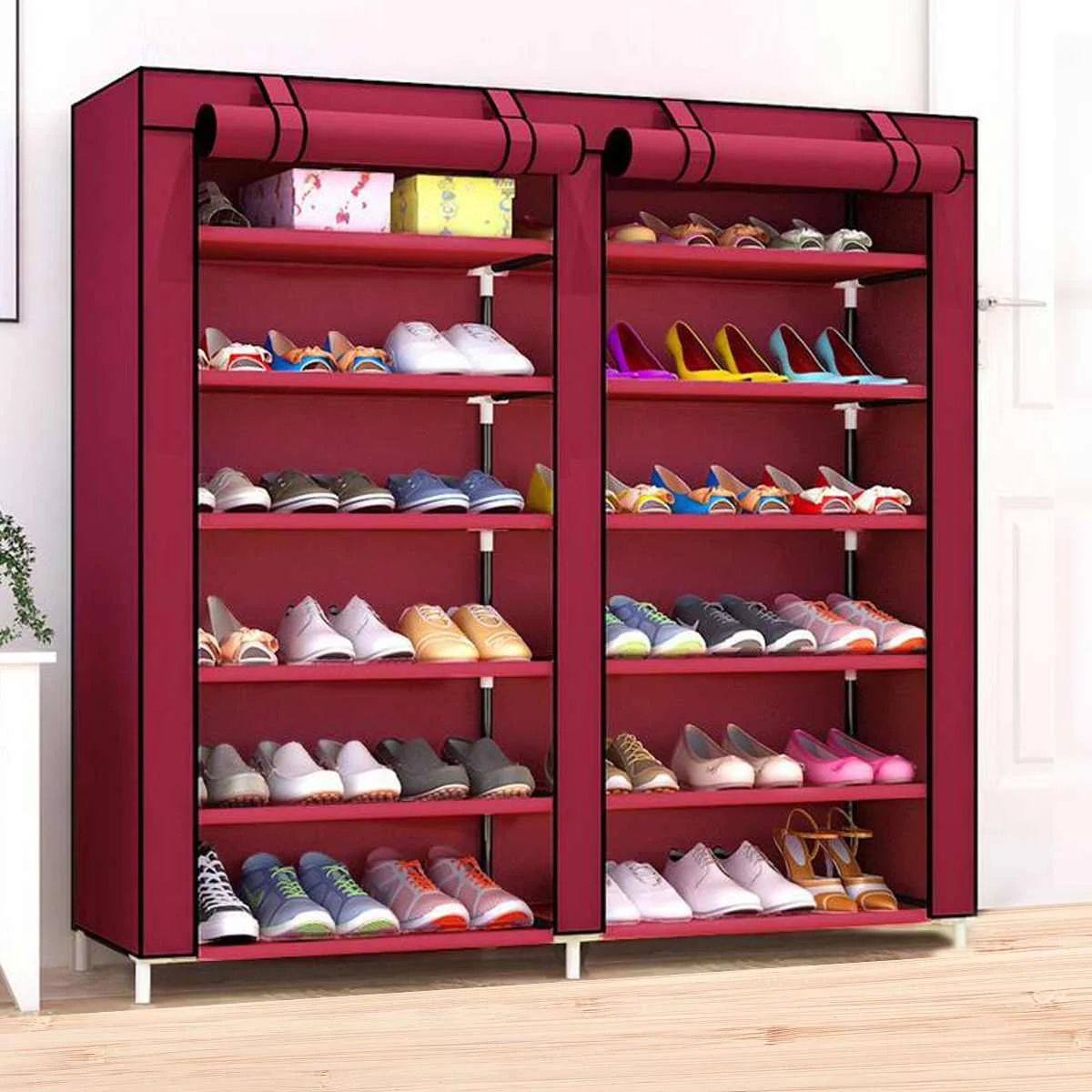 

Large Non-woven Shoes Cabinet Dustproof Shoes Rack Organizer Shoes Boots Storage Rack Shelf Cover Home Living Room Furniture
