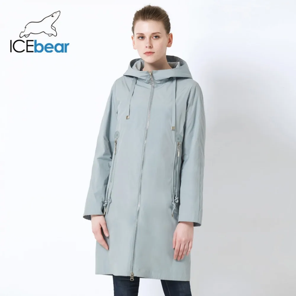 ICEbear 2021 новый женский пиджак с капюшоном высокого качества длинный большой