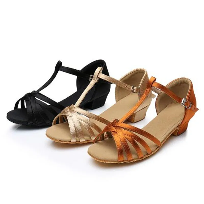 Children/Women Professional Latin Dance Shoes Woman/Kids Tango Salsa ballroom Dancing Ladies Square Low Heel Sandals 24-41 | Спорт и