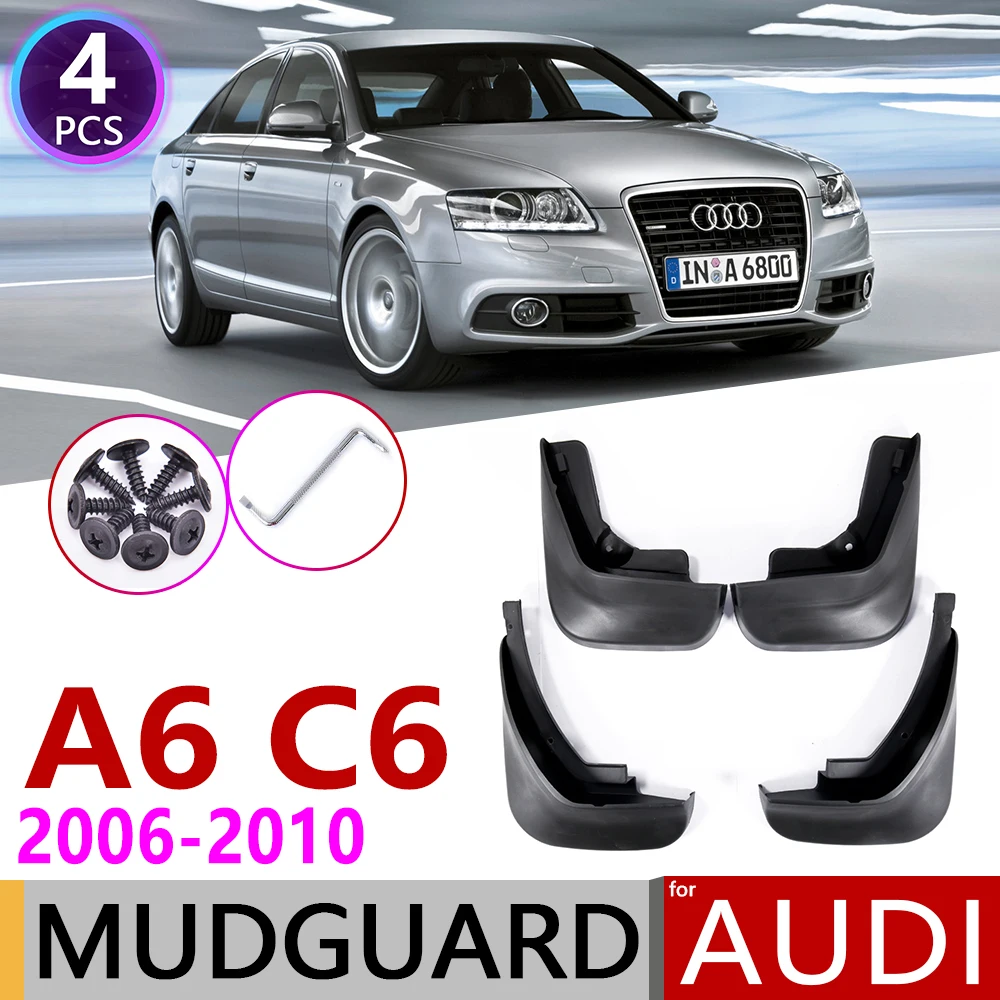 Автомобильный брызговик для Audi A6 для салона седана C6 2006~ 2010 Fender брызговик Всплеск закрылки аксессуары для брызговиков 2007 2008 2009 3th 3 Gen