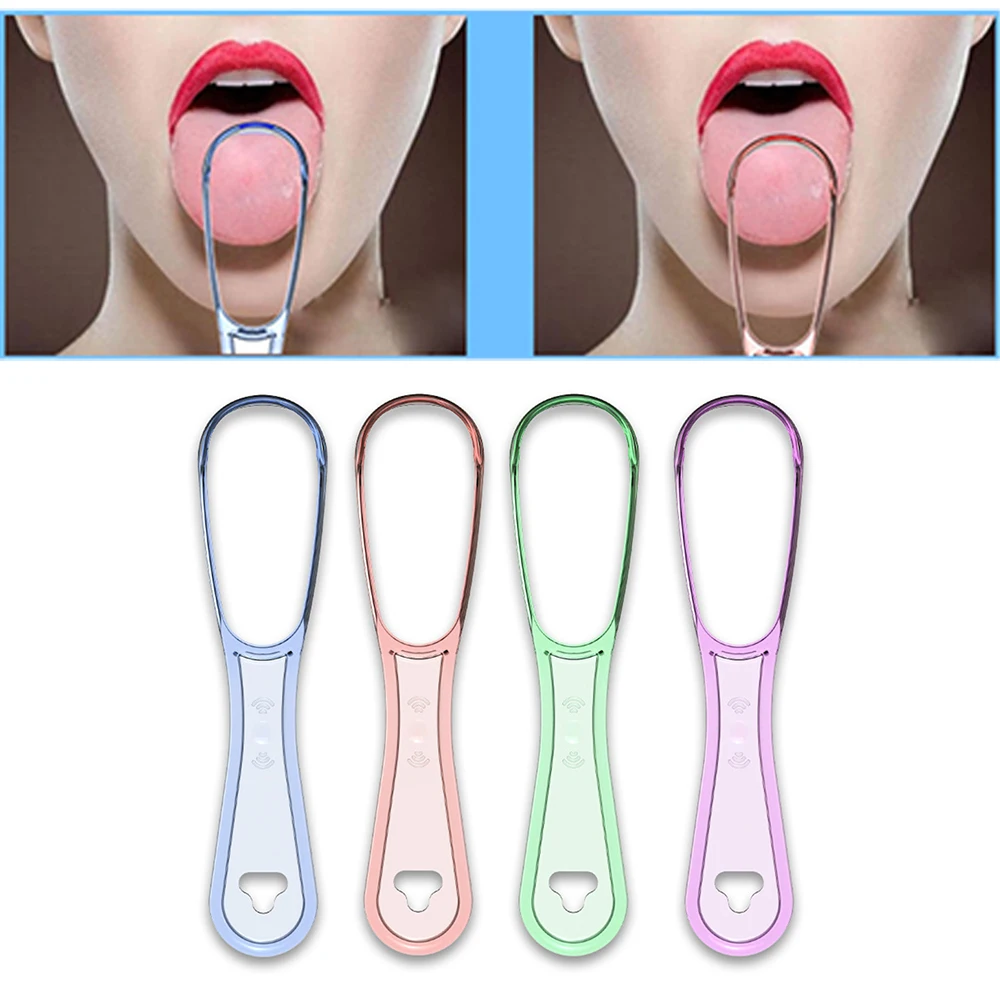 

1Pcs Plastic Tongue Scraper Fresh Breath Tongue Cleaner Scraper Brush Hygiene Dental Oral Care Tool Reusable Adult Cleaning