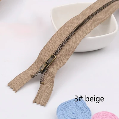 3 beige 5 шт. Meetee 3#5#20 см закрытые Металлические молнии бронзовые зубы для карманных брюк сумка портной DIY Швейные Инструменты Аксессуары для одежды - Цвет: 3 beige