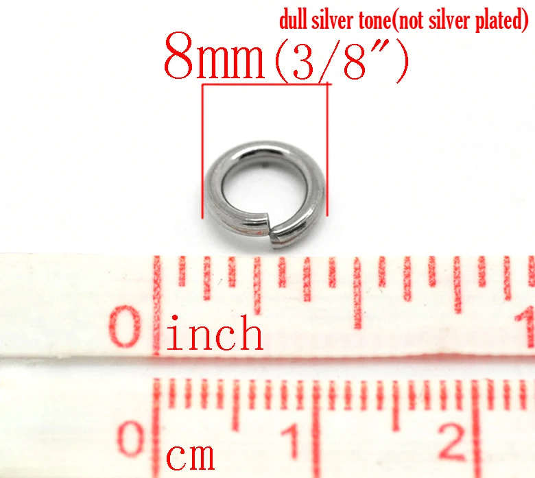 8mm 200pcs FUNIQUE припаянные закрытые прыгающие кольца разделенные кольца фурнитура для изготовления ювелирных изделий DIY металлический соединитель Серебряный тон 14 мм диаметр. 50 шт - Цвет: 8mm 200pcs