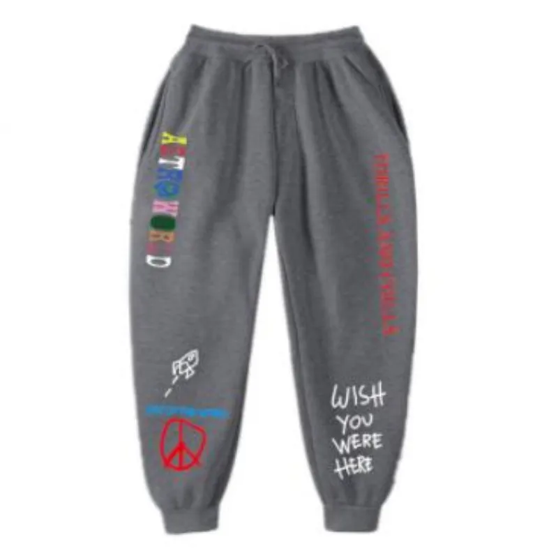 

Осенне-зимние флисовые мужские и женские фирменные спортивные брюки, брюки ASTROWORLD, повседневные штаны, спортивные штаны для пары бега