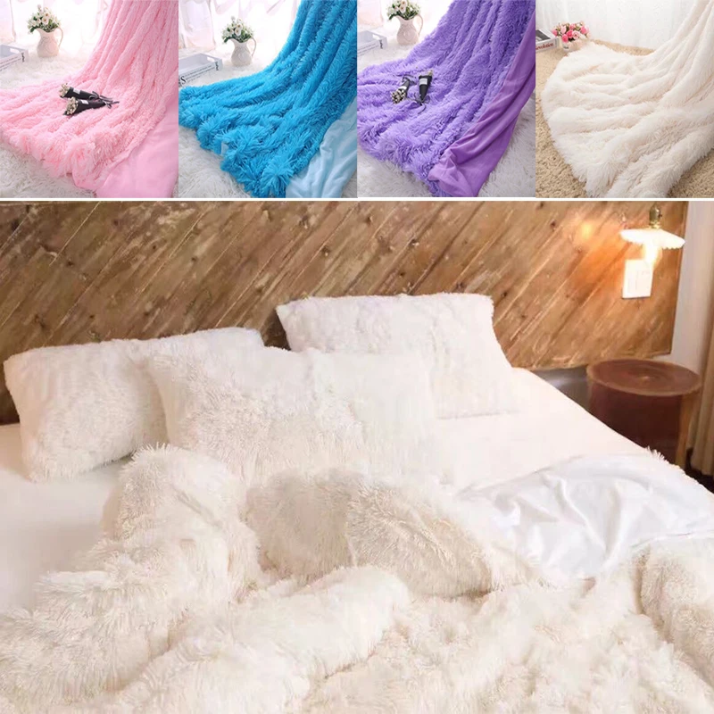 Полиэфирное искусственное меховое одеяло лохматая кровать диван для постельные