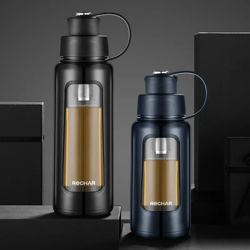 Стеклянная Спортивная бутылка для воды 1000 мл устойчивый бизнес чай