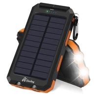 waterproof 8000 mah solar power bank with compass and flashlight phone charger portable battery external battery fast charge
