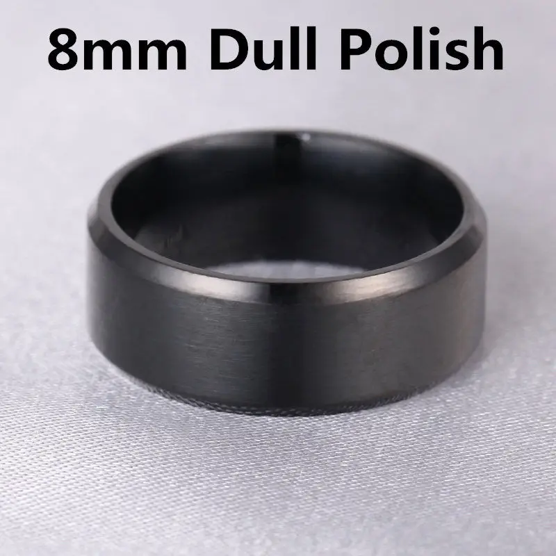 JR2010-8BK 8mm 6 мм тускло Полированное серебряное титановое кольцо для мужчин и женщин - Цвет основного камня: JR2010-8BK 8mm