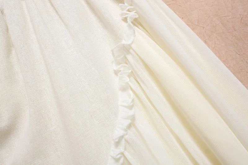 Женская многослойная кружевная хлопковая юбка белая плиссированная принцессы в