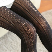 black hollow out tights women pantyhose sexy lace female nylon stockings tights autumn and winter collant femme lingerie hosiery