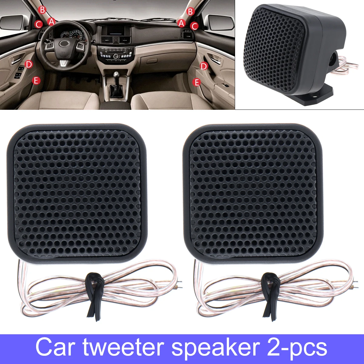 2pcs 500W TP-004A Black Fashionable Plastic Case High Efficiency 12V Mini Durable Stereo Tweeter Speakers for Car Audio System 2pcs 500W TP-004A Black Fashionable Plastic Case High Efficiency 12V Mini Durable Stereo Tweeter Speakers for Car Audio System