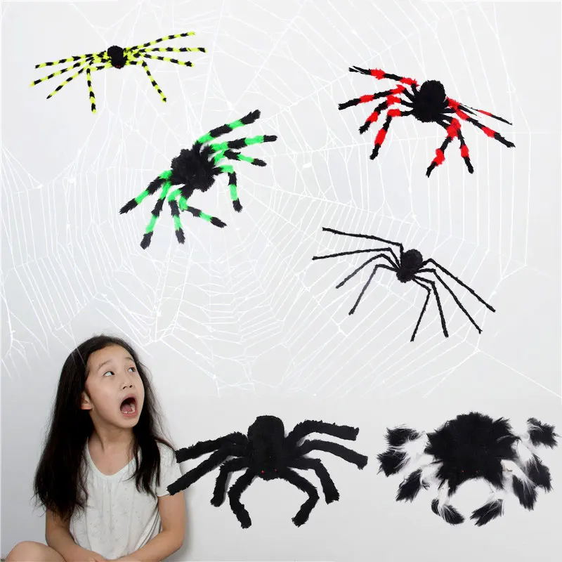Плюшевые паук для хеллоуина на открытом воздухе украшения дом с привидениями